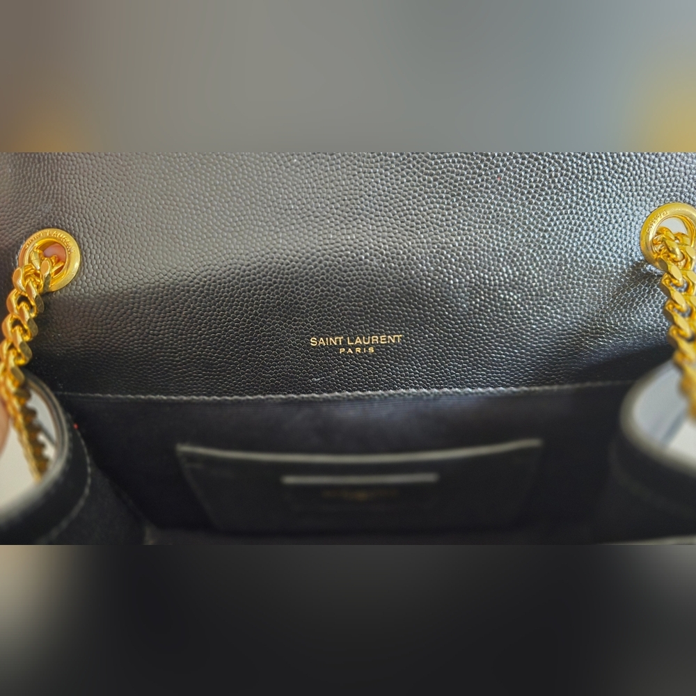 Saint Laurent Black Quilted Leather Crossbody with Gold Chain - SMALL - Picture 2 of 9